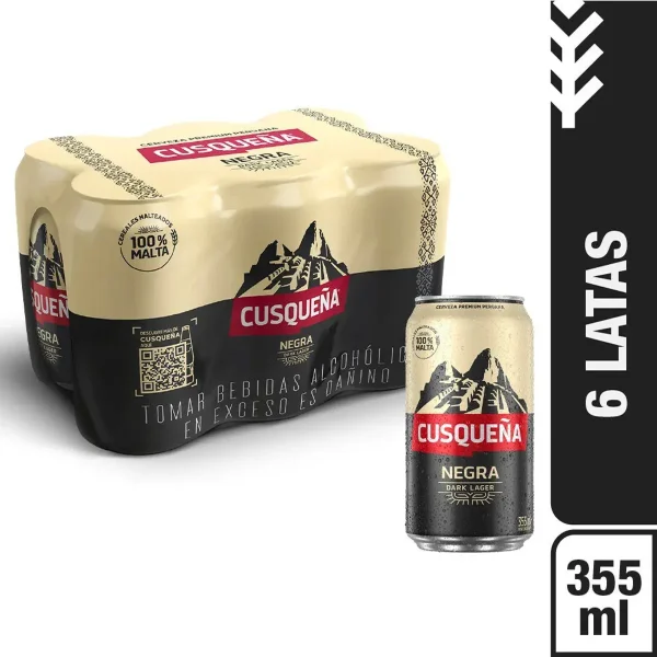 SixPack Cusqueña Negra Lata 355ml